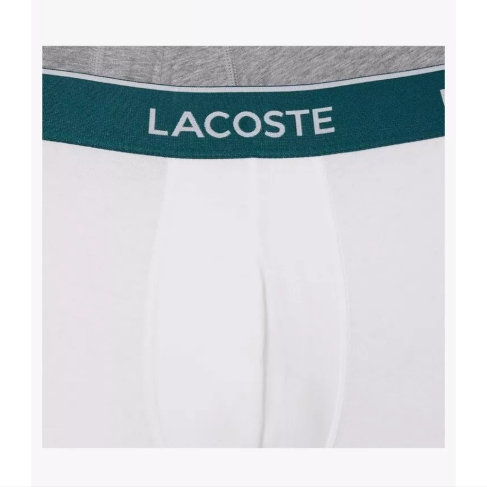 Lacoste Underwear Pack Of 3 Classic Cotton Trunks Flyless Contoured Pouch NEW
